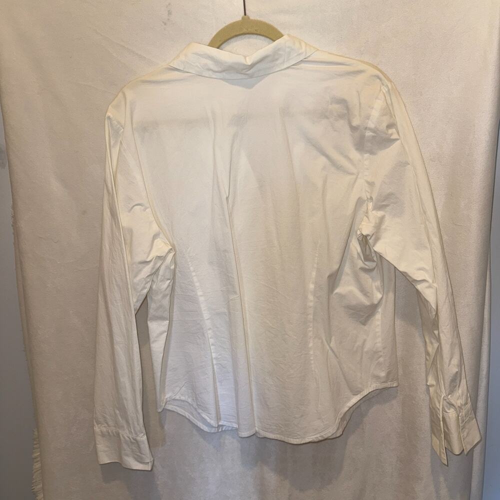 Coldwater Creek Womens White Button Up Shirt Size XL Cotton Stretch Career Work - Picture 7 of 9